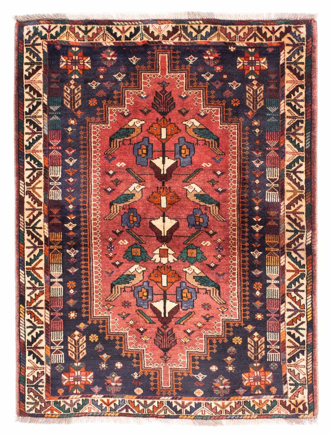 Persisk tæppe - Nomadisk - 168 x 128 cm - mørkeblå