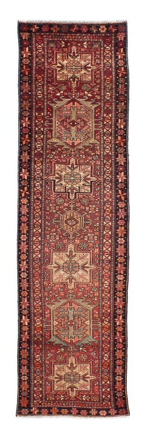 Løber Persisk tæppe - Nomadisk - 310 x 80 cm - mørkerød