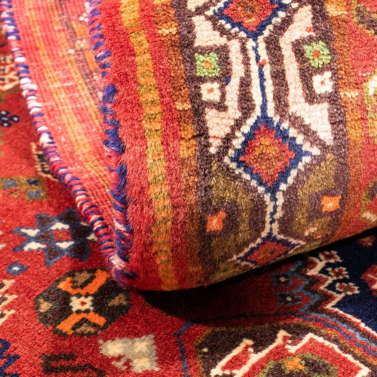 Persisk tæppe - Nomadisk - 170 x 105 cm - mørkerød