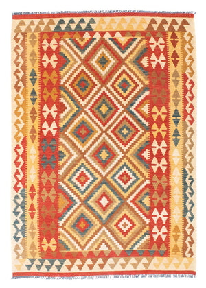 Kelim-tæppe - orientalsk - 200 x 133 cm - rød