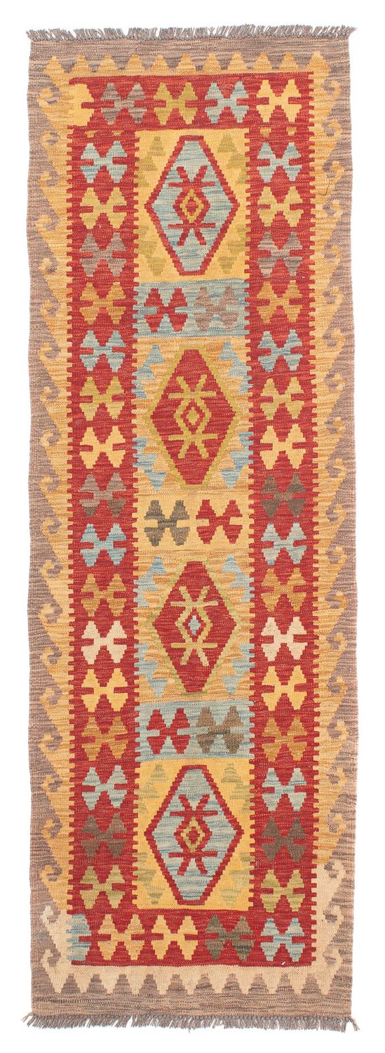 Løber Kelim Carpet - Splash - 199 x 65 cm - rød