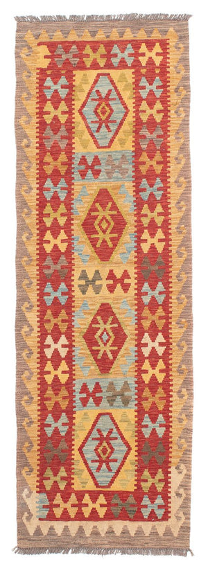Løber Kelim Carpet - Splash - 199 x 65 cm - rød