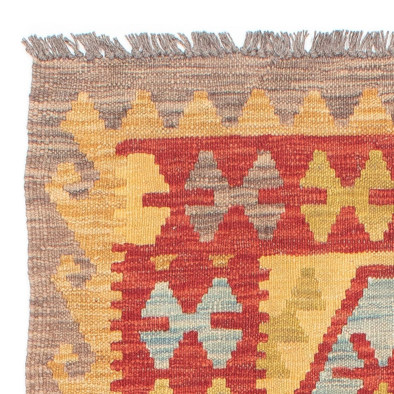 Løber Kelim Carpet - Splash - 199 x 65 cm - rød