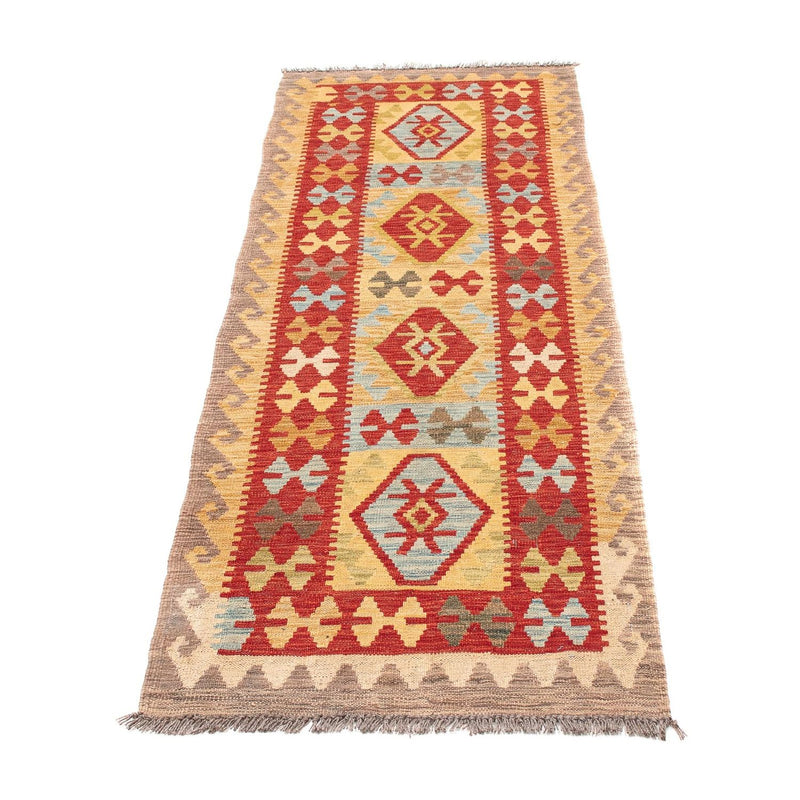 Løber Kelim Carpet - Splash - 199 x 65 cm - rød