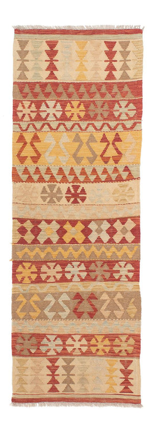 Løber Kelim Carpet - Splash - 204 x 67 cm - rød