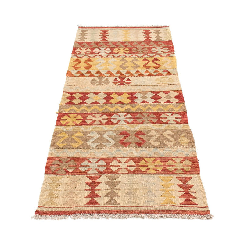 Løber Kelim Carpet - Splash - 204 x 67 cm - rød