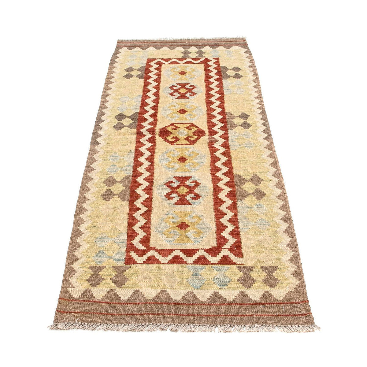 Løber Kelim Carpet - Splash - 193 x 63 cm - beige