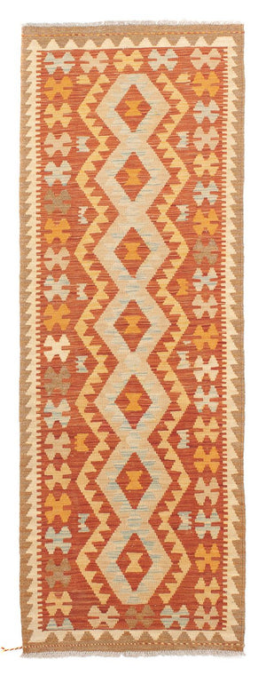 Løber Kelim Carpet - Splash - 200 x 62 cm - rust