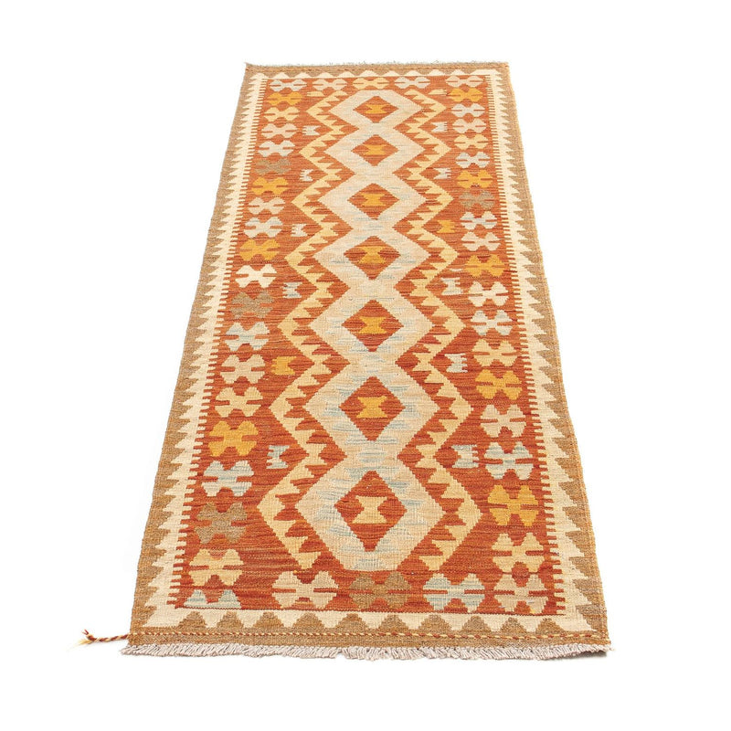Løber Kelim Carpet - Splash - 200 x 62 cm - rust