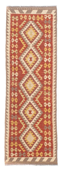 Løber Kelim Carpet - Splash - 200 x 66 cm - rød