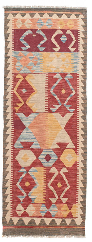 Løber Kelim Carpet - Splash - 203 x 69 cm - flerfarvet