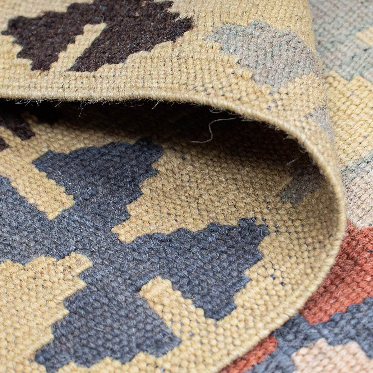 Løber Kelim Carpet - Splash - 198 x 63 cm - beige