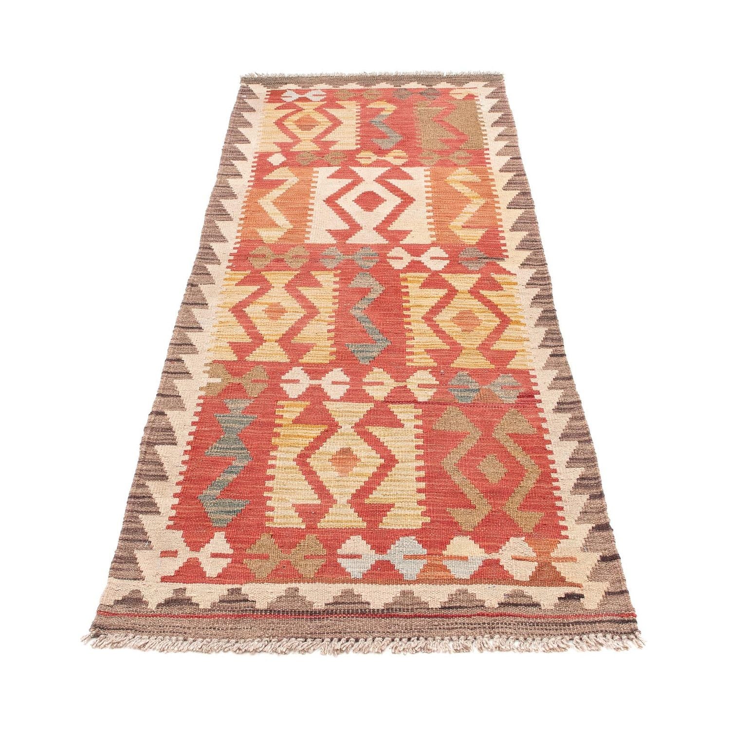 Løber Kelim Carpet - Splash - 186 x 68 cm - rød