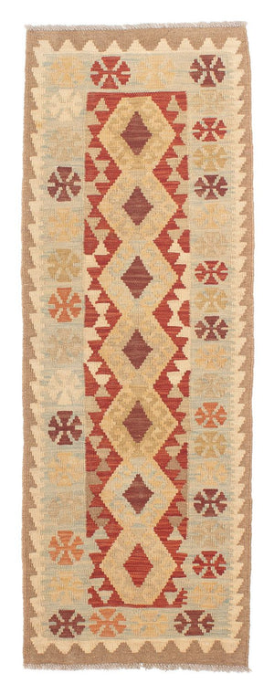Løber Kelim Carpet - Splash - 191 x 60 cm - lys brun
