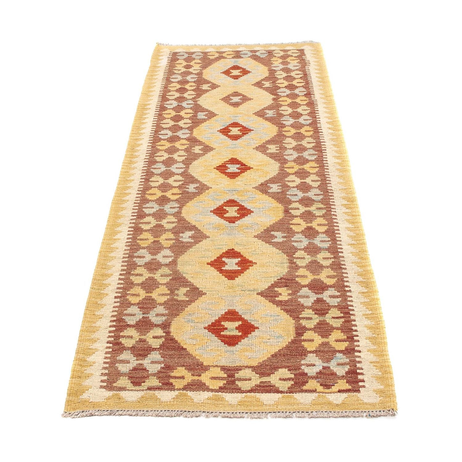 Løber Kelim Carpet - Splash - 197 x 67 cm - flerfarvet