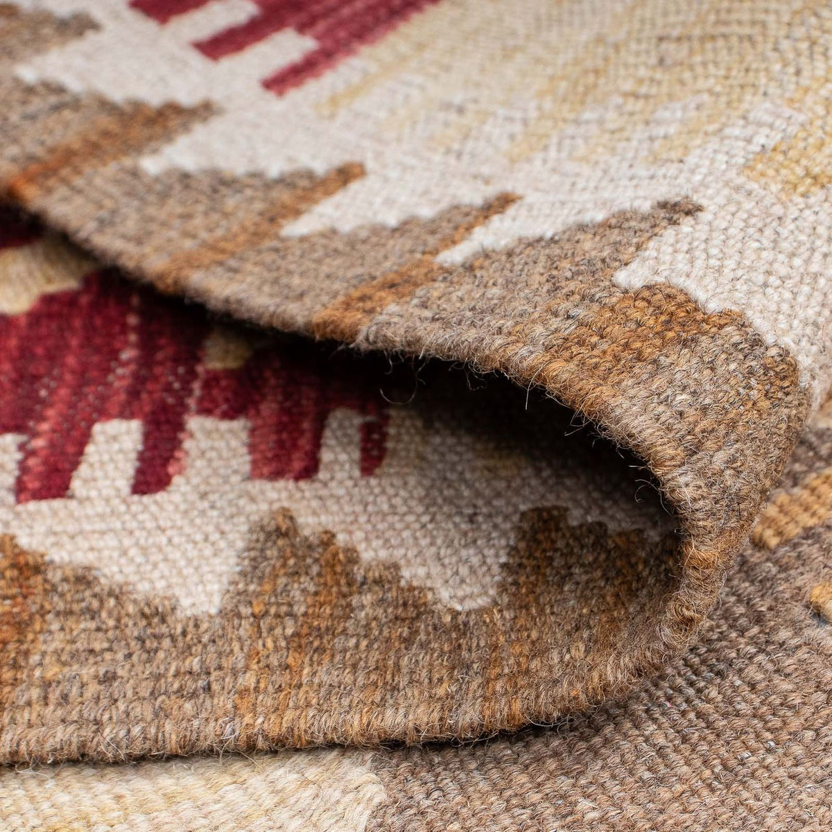 Løber Kelim Carpet - Splash - 203 x 68 cm - lys brun