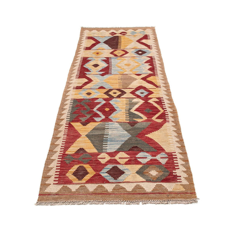 Løber Kelim Carpet - Splash - 203 x 68 cm - lys brun