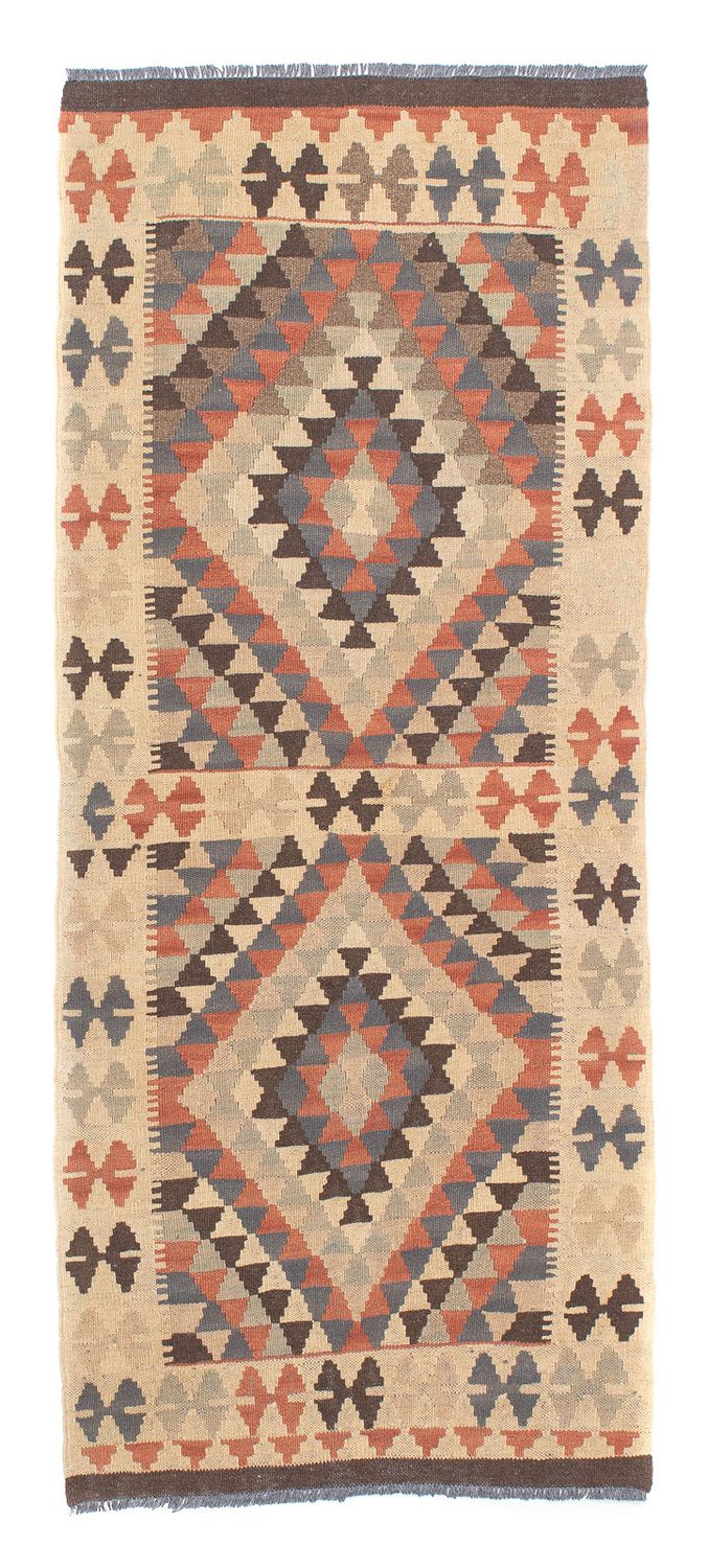 Løber Kelim Carpet - Splash - 173 x 70 cm - lys brun