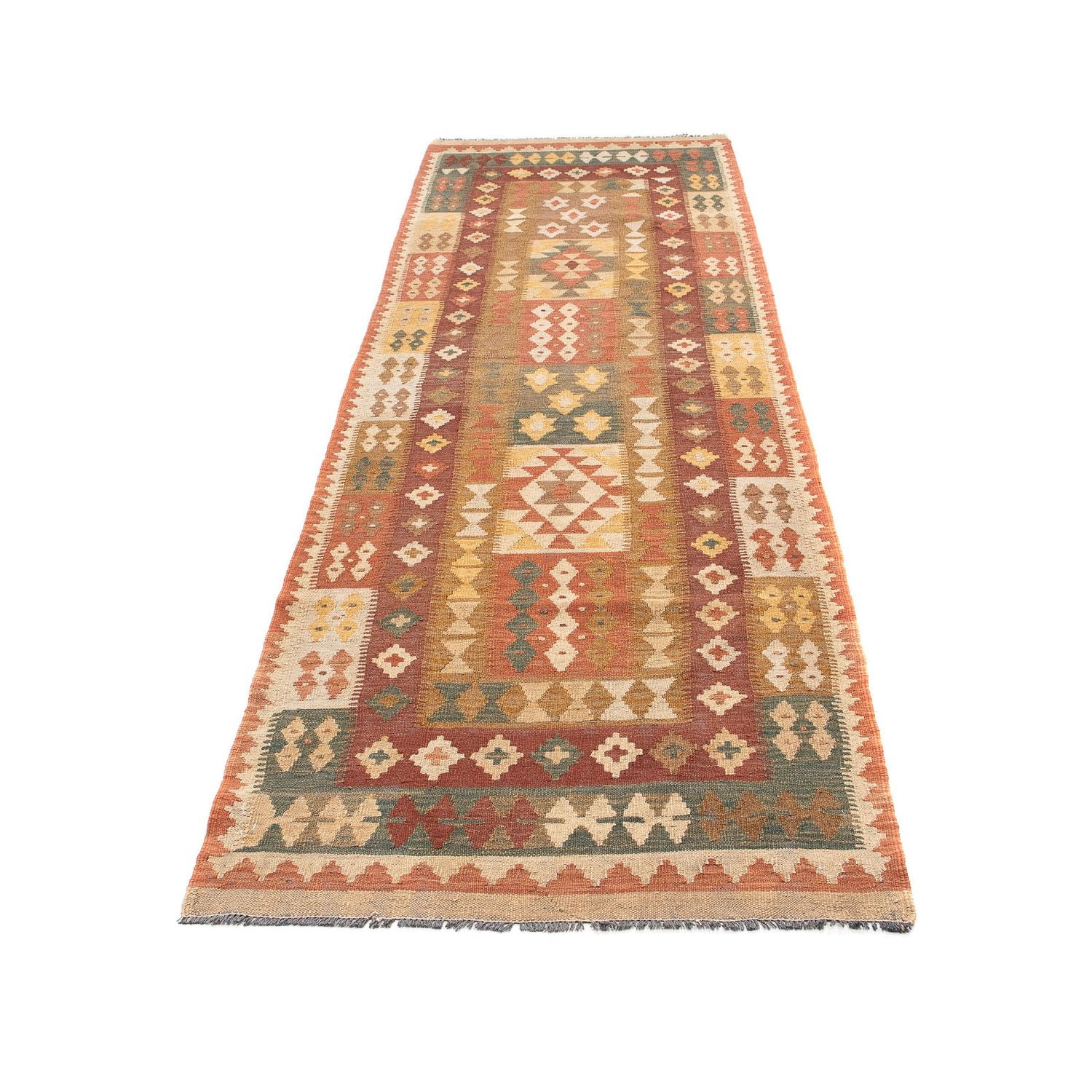 Løber Kelim Carpet - Splash - 321 x 91 cm - flerfarvet