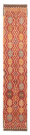 Løber Kelim Carpet - Splash - 384 x 75 cm - rød