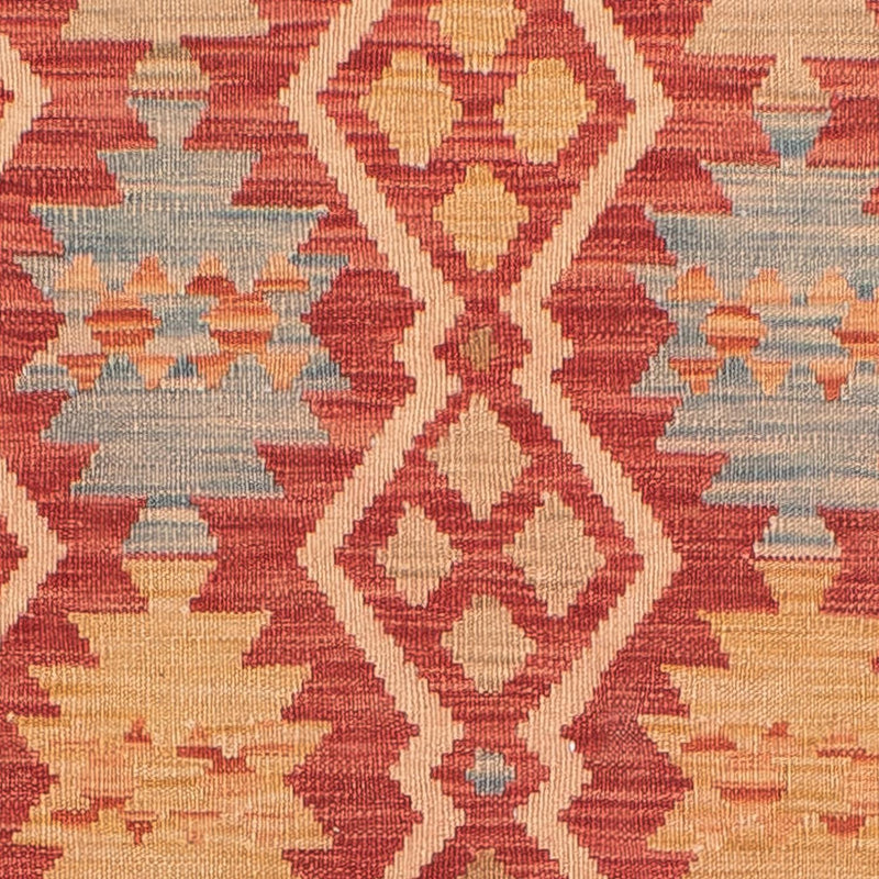 Løber Kelim Carpet - Splash - 384 x 75 cm - rød