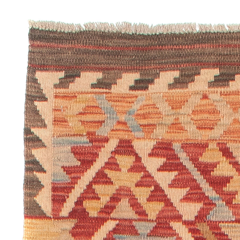 Løber Kelim Carpet - Splash - 384 x 75 cm - rød
