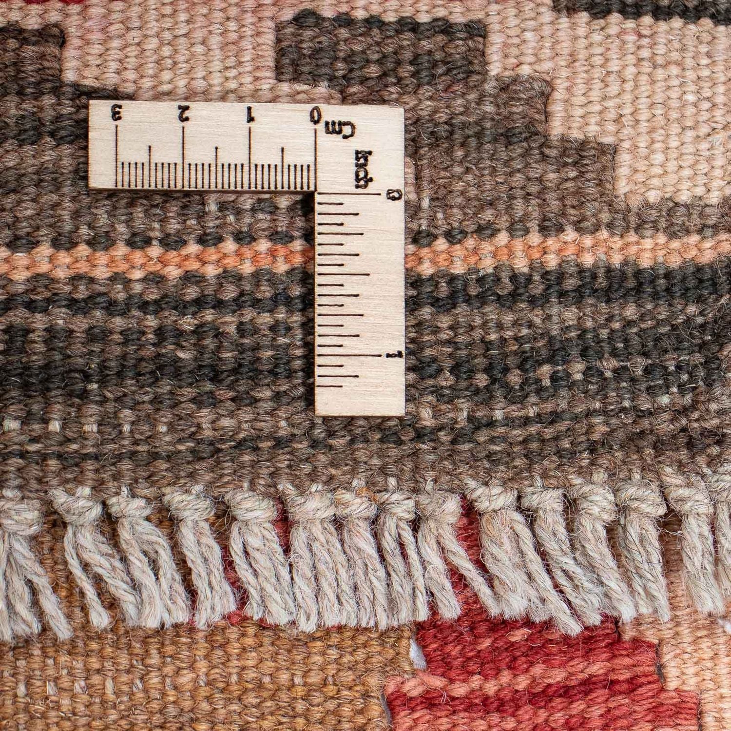 Løber Kelim Carpet - Splash - 384 x 75 cm - rød