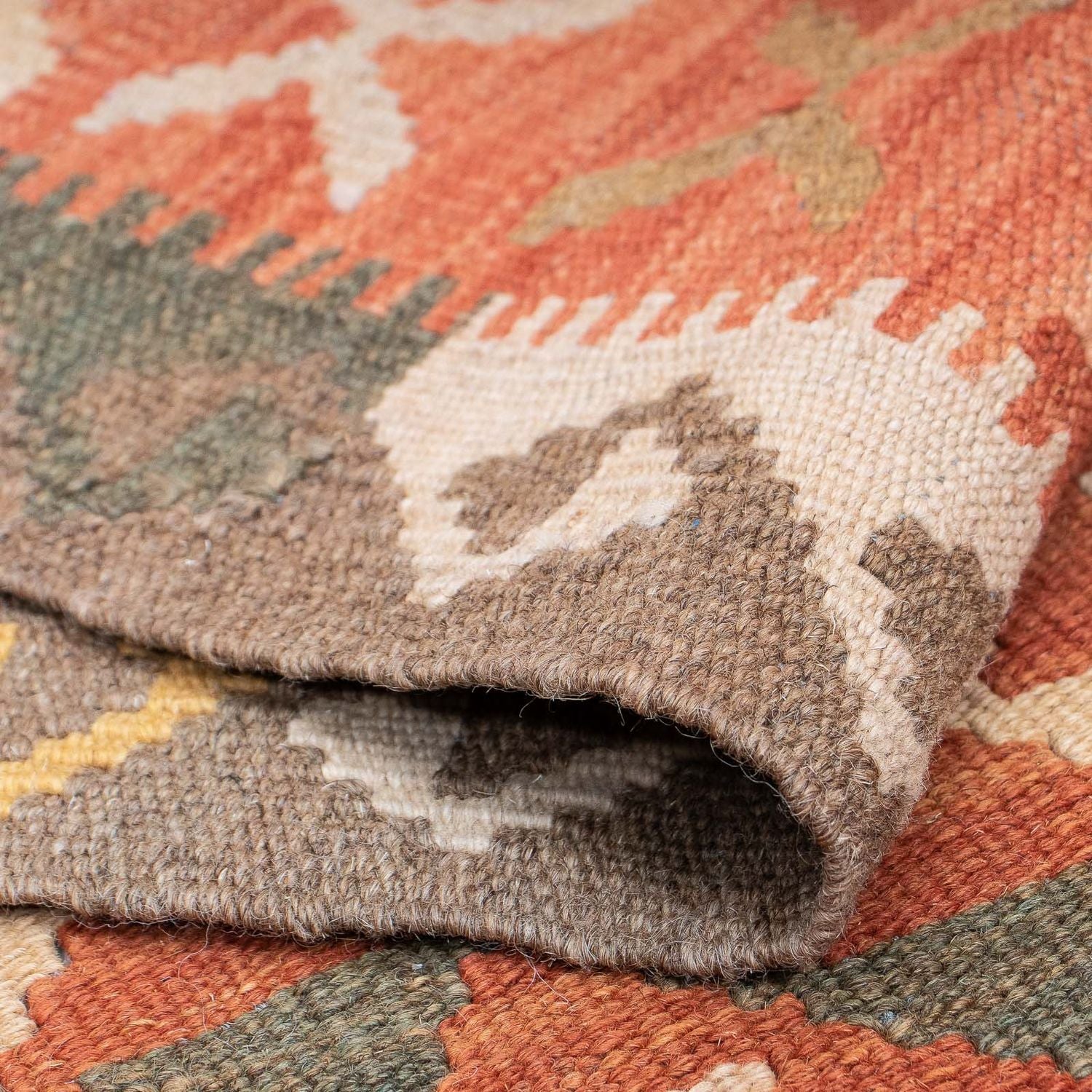 Løber Kelim Carpet - Splash - 407 x 91 cm - lysrød