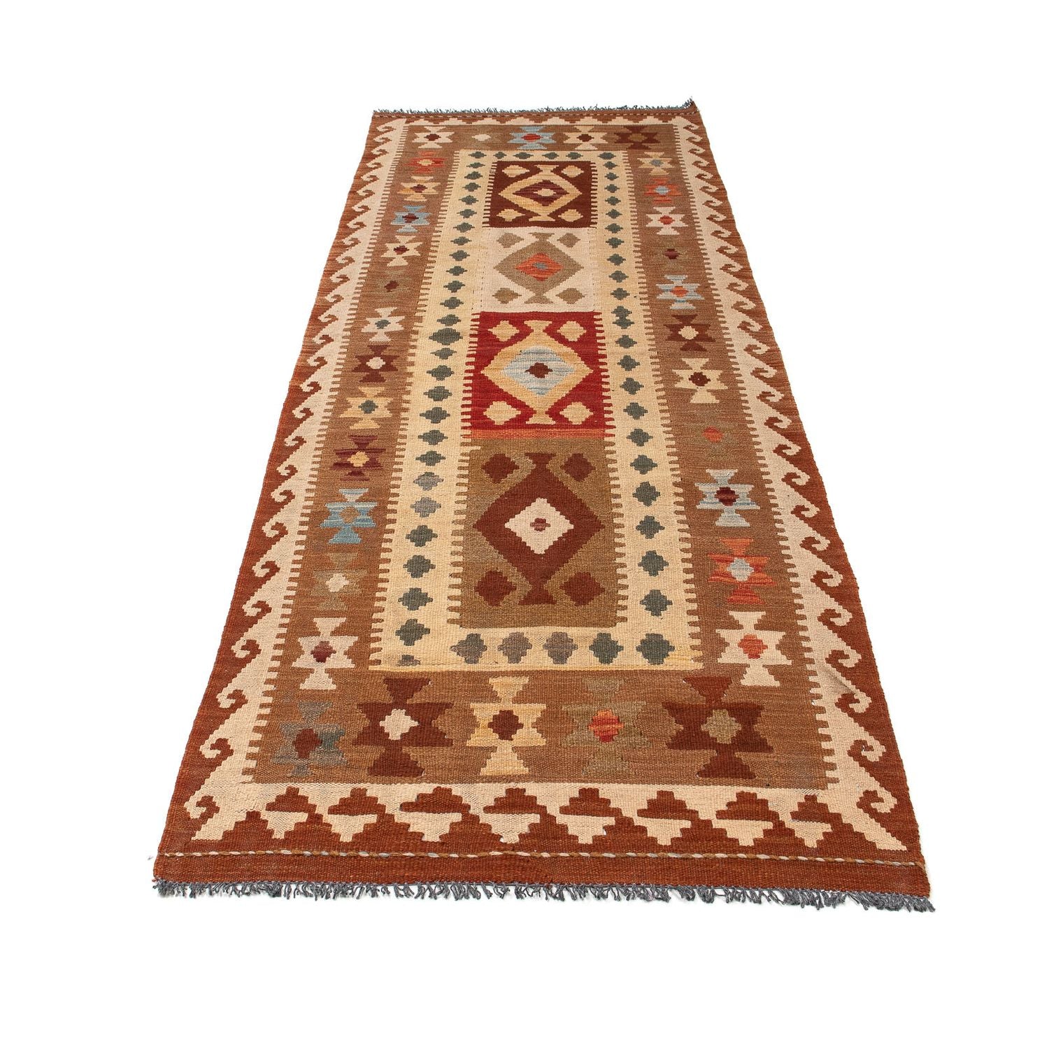 Løber Kelim Carpet - Splash - 254 x 81 cm - flerfarvet