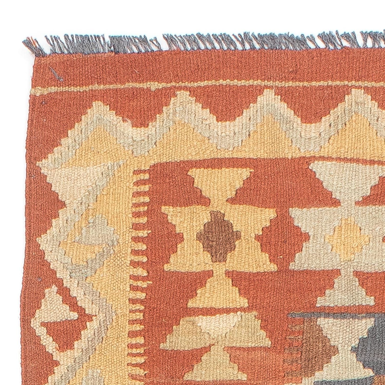 Løber Kelim Carpet - Splash - 182 x 61 cm - rust