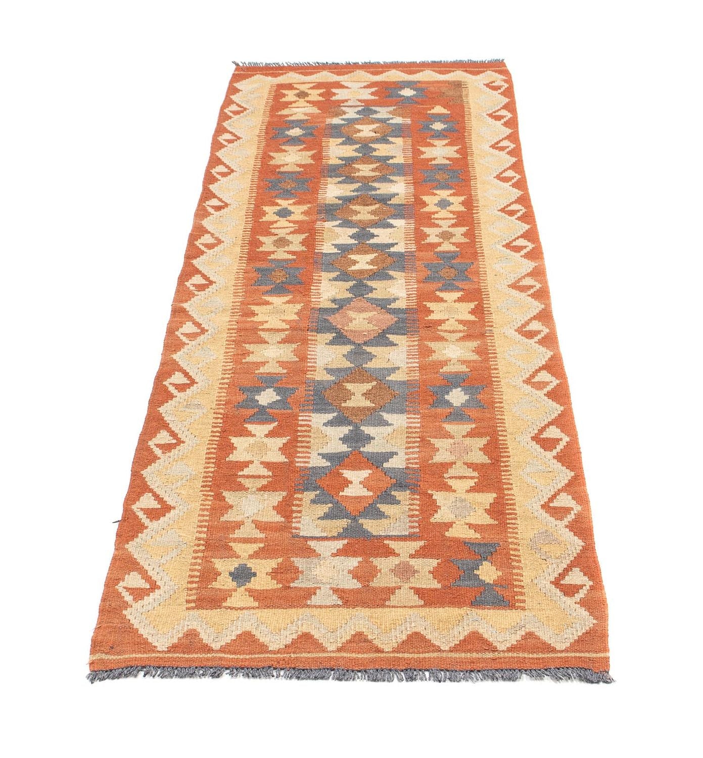 Løber Kelim Carpet - Splash - 182 x 61 cm - rust
