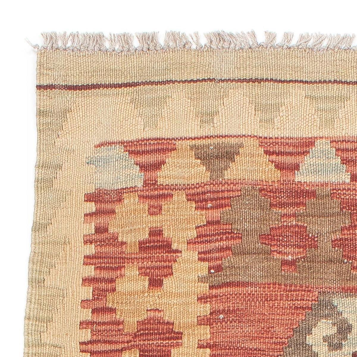 Løber Kelim Carpet - Splash - 202 x 67 cm - lysrød