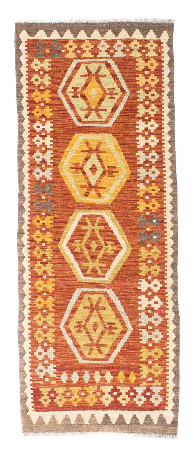 Løber Kelim-tæppe - orientalsk - 191 x 72 cm - rust