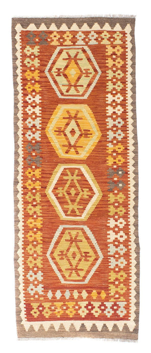 Løber Kelim-tæppe - orientalsk - 191 x 72 cm - rust