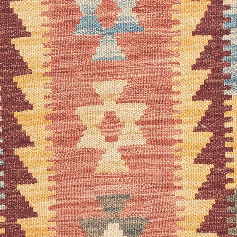 Løber Kelim Carpet - Splash - 200 x 65 cm - lysrød