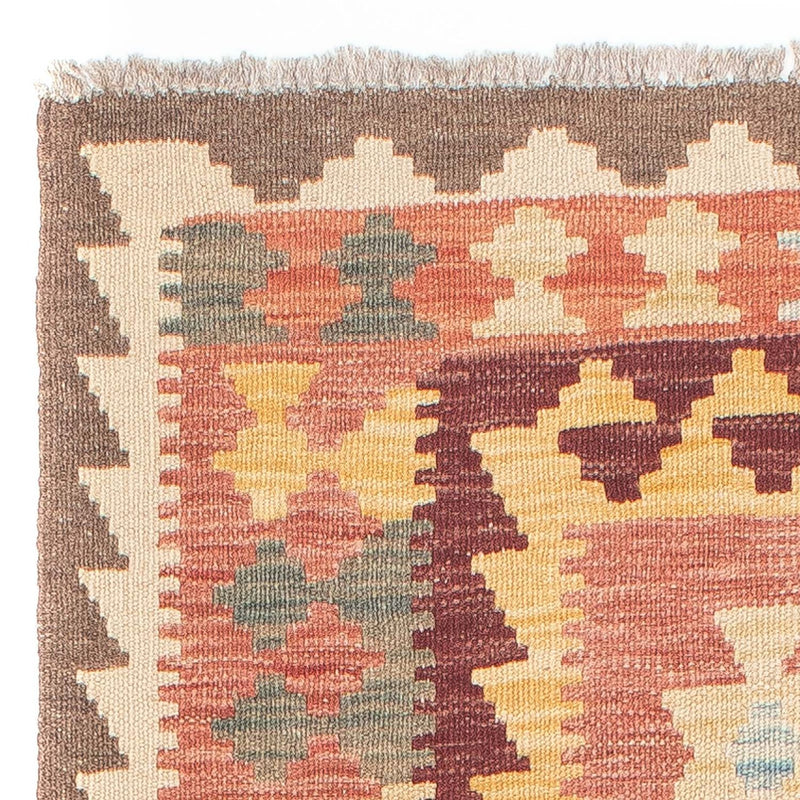 Løber Kelim Carpet - Splash - 200 x 65 cm - lysrød
