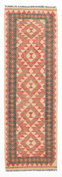 Løber Kelim Carpet - Splash - 203 x 60 cm - lysrød