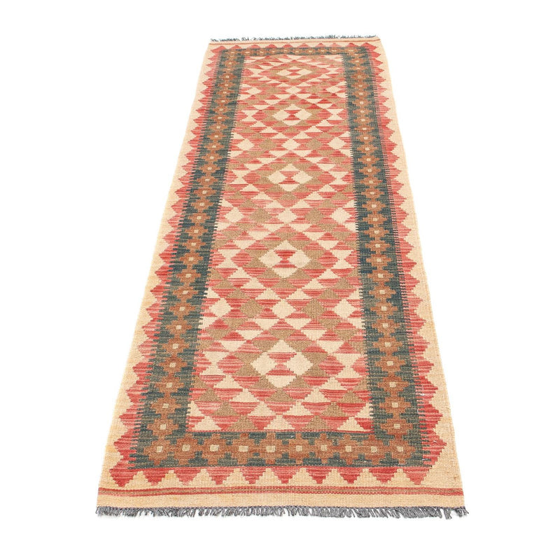 Løber Kelim Carpet - Splash - 203 x 60 cm - lysrød