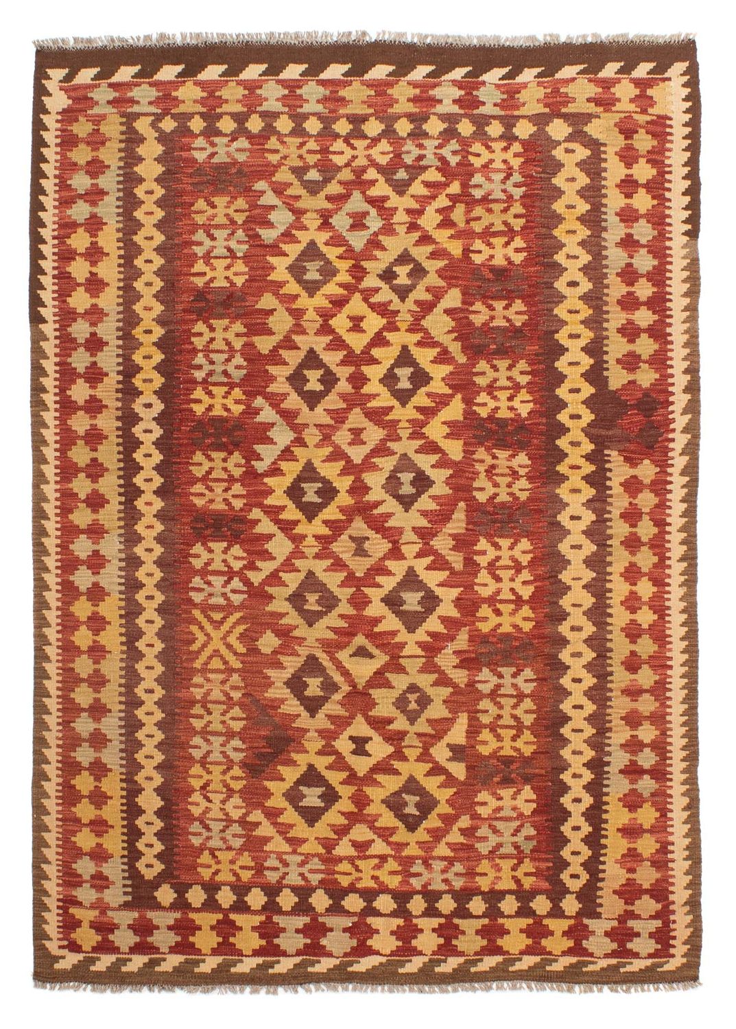 Kelim Carpet - Splash - 195 x 141 cm - flerfarvet