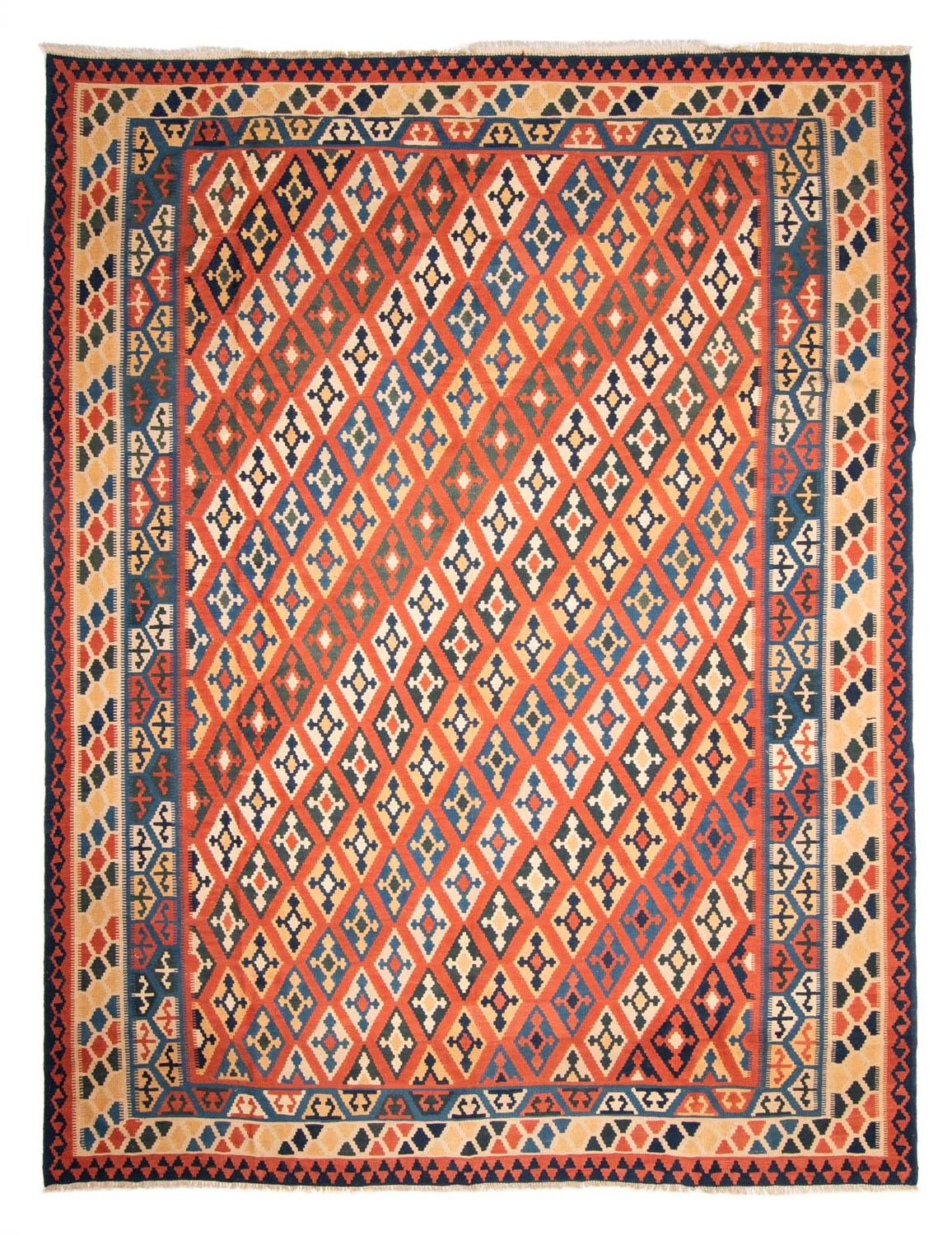 Kelim-tæppe - orientalsk - 388 x 308 cm - flerfarvet