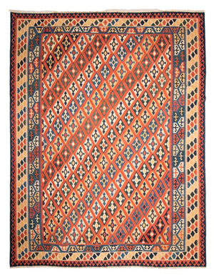 Kelim-tæppe - orientalsk - 388 x 308 cm - flerfarvet