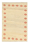 Persisk Gabbeh Tæppe 112x173cm - Perserteppich Wollteppich - Rektangulær / Beige / 112 x 173 cm Rektangulær