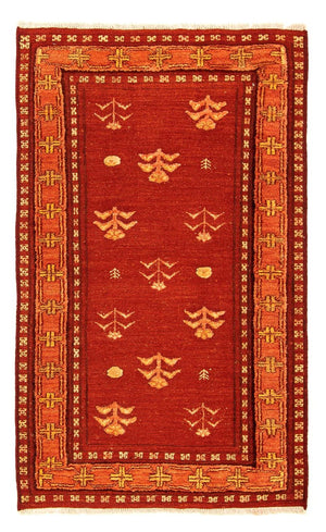 Gabbeh Tæppe - Loribaft Persisk - 150 x 97 cm - mørkerød