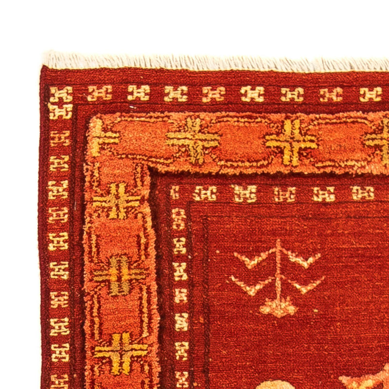 Gabbeh Tæppe - Loribaft Persisk - 150 x 97 cm - mørkerød