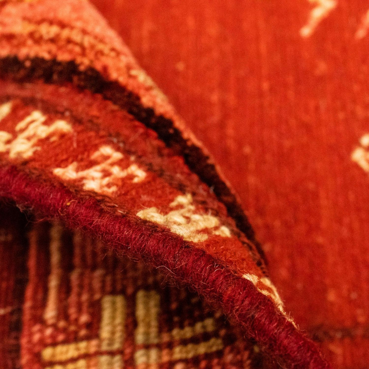 Gabbeh Tæppe - Loribaft Persisk - 150 x 97 cm - mørkerød