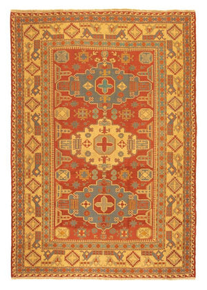 Kelim-tæppe - orientalsk - 248 x 206 cm - mørkerød