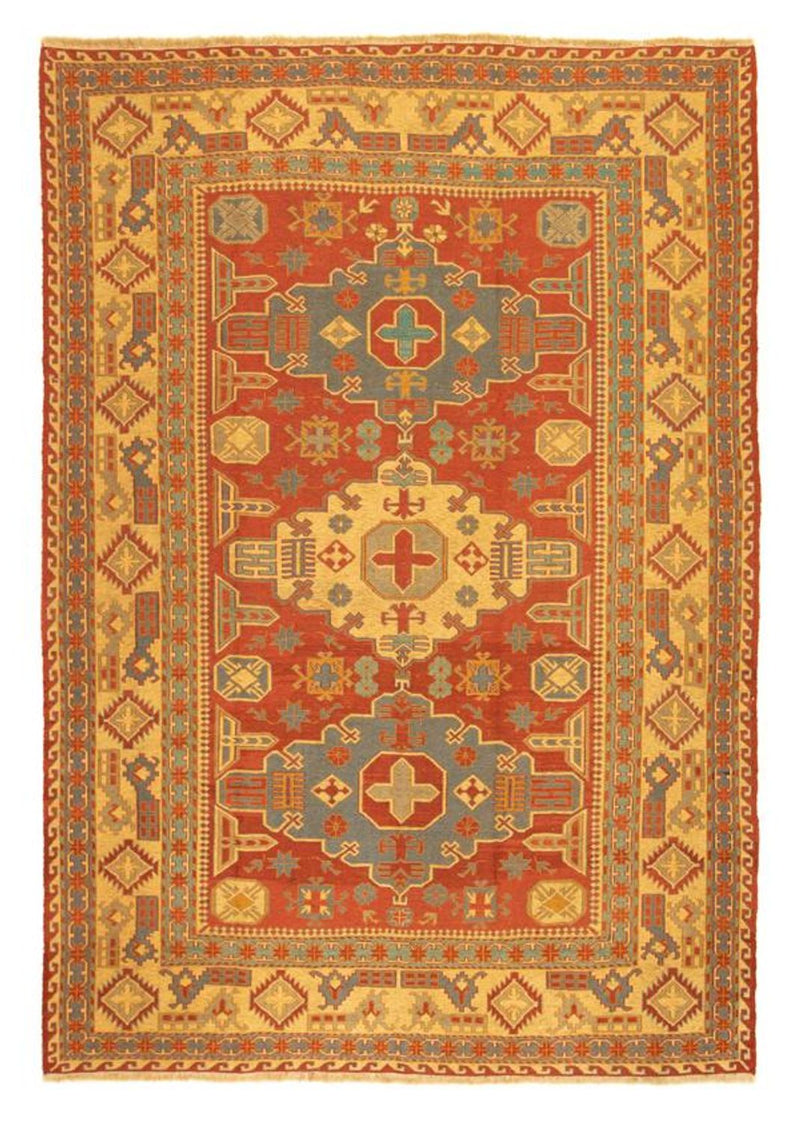 Kelim-tæppe - orientalsk - 248 x 206 cm - mørkerød