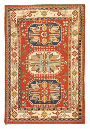 Kelim-tæppe - orientalsk - 254 x 194 cm - mørkerød