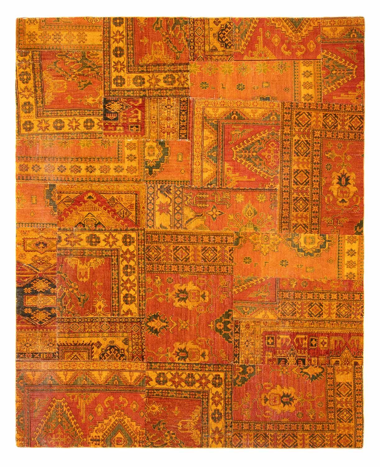 Patchwork-tæppe - 295 x 239 cm - brun