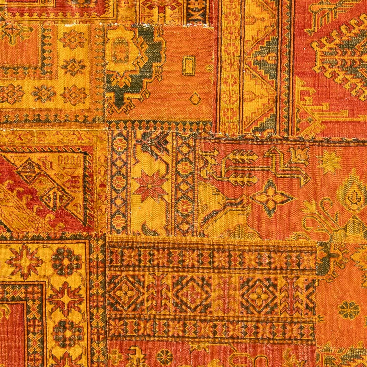 Patchwork-tæppe - 295 x 239 cm - brun
